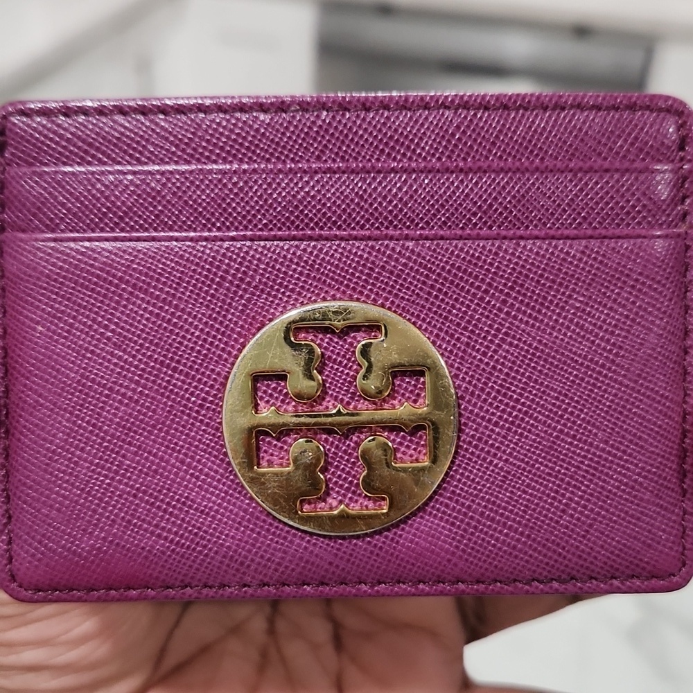 💜▪️Tory Burch▪️ Preloved Purple Card Holder (With Wear)